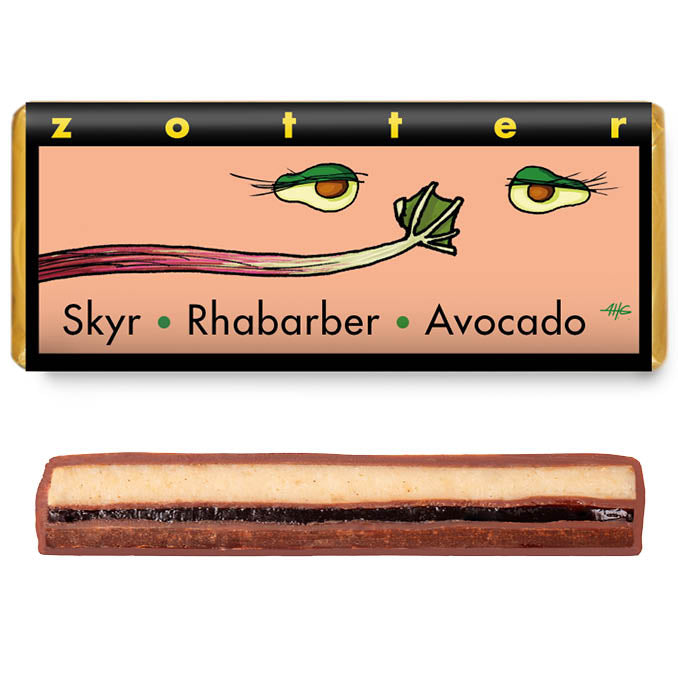 Zotter Bio Skyr Rhabarber Avocado Schokolade 70g