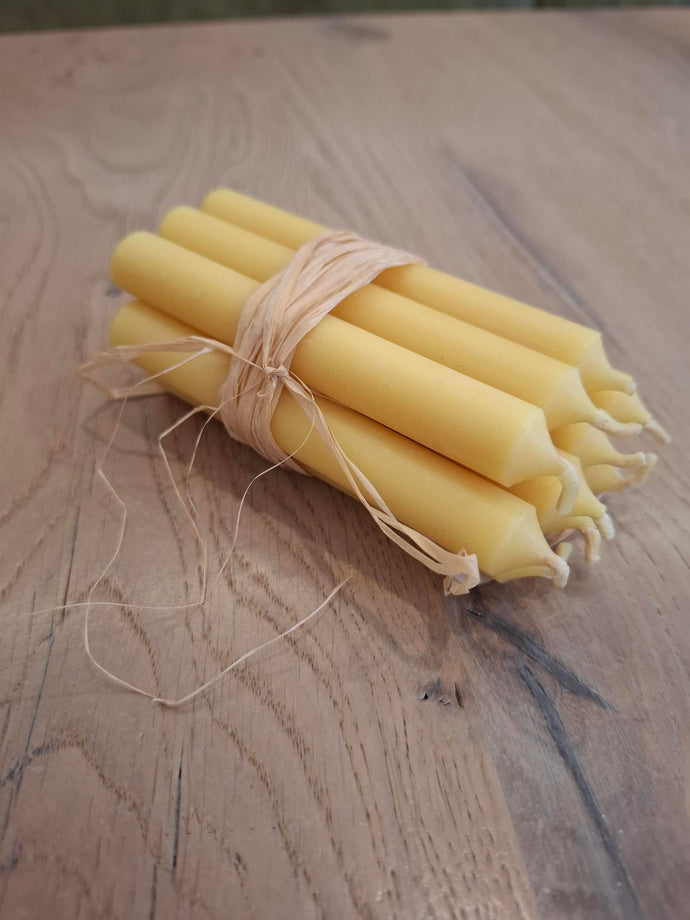 Niklas Bio Bienenwachs Kerzen 10cm Länge, ca. 11 mm Durchmesser 10er Set