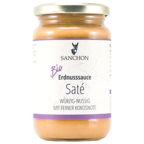 Sanchon BIO Ernusssauce Saté würzig-nussig mit feiner Kokosnote 340g