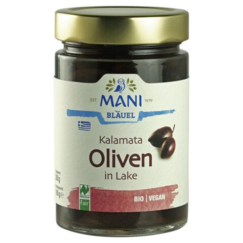 Mani Bläuel BIO Kalamata Oliven in Lake 300g