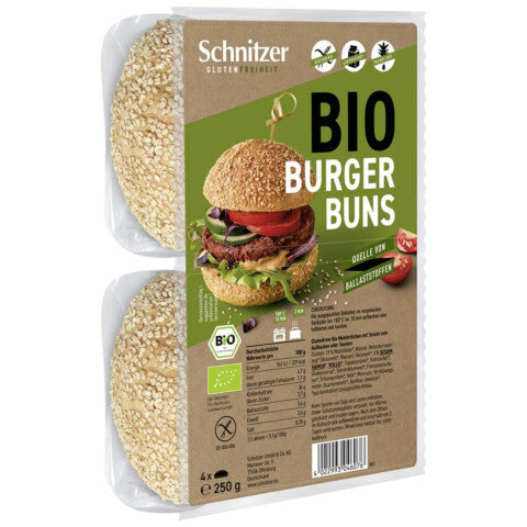 Schnitzer Bio 4x Burger Buns gluten-,laktose-, palmölfrei 250g (Kopie)