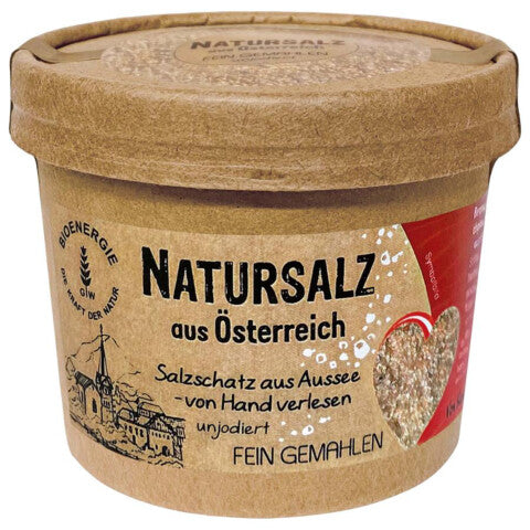 Bio Natursalz aus Österreich Salzschatz aus Aussee von Hand verlesen unjodiert fein gemahlen 150g
