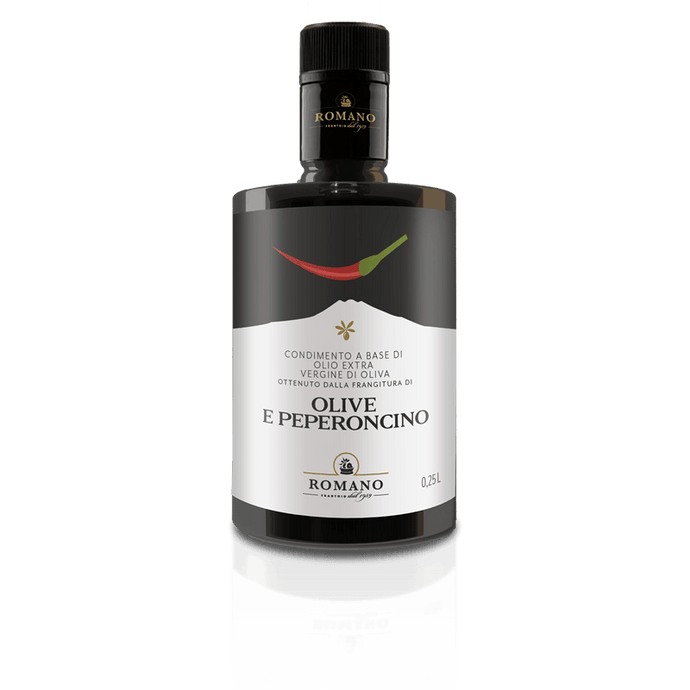 Romano Premium Olivenöl mit Peperoncino aus Sizilien 250ml