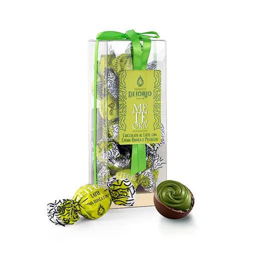 Di Iorio Meteora Cioccolato al latte con crema bianca e pistacchi Milchschoko Pralinen mit weißer Creme und Pistazie 250g