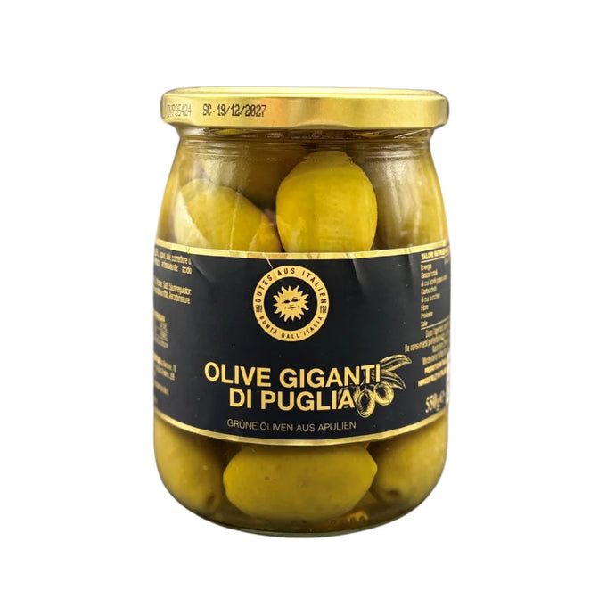 Olive giganti di Puglia Große grüne Oliven aus Apulien 550g