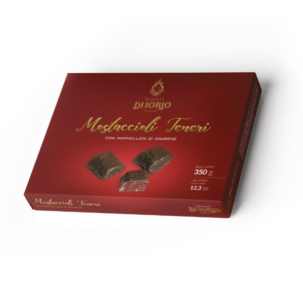 Di Iorio Mostaccioli Teneri con marmellata di amarena Schokokekse gefüllt mit Kirschmarmelade 350g